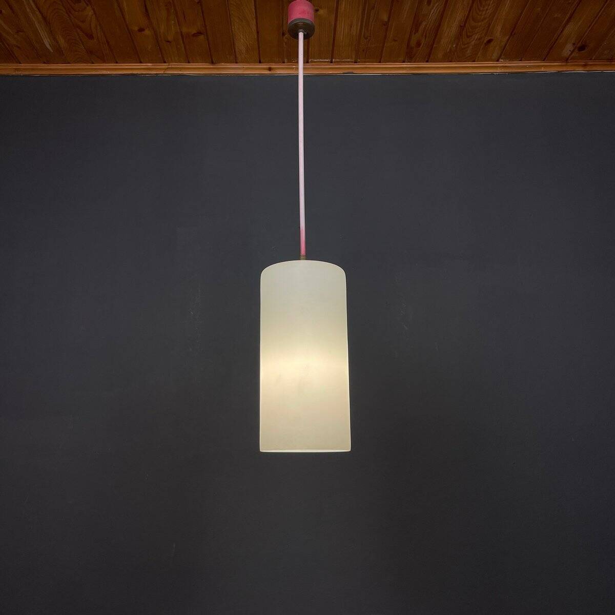Italian opaline glass pendant light from the mid-century, 1960s, set of 2.