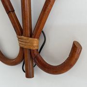 Unique wall lamp in bamboo and fabric, Lantern Design/One, Italy, 1960s