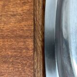 Danish stainless steel and teak plateau from the mid-century of Lundtofte, Denmark, 1960s.