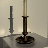 Large adjustable antique gold candlestick H20 D10