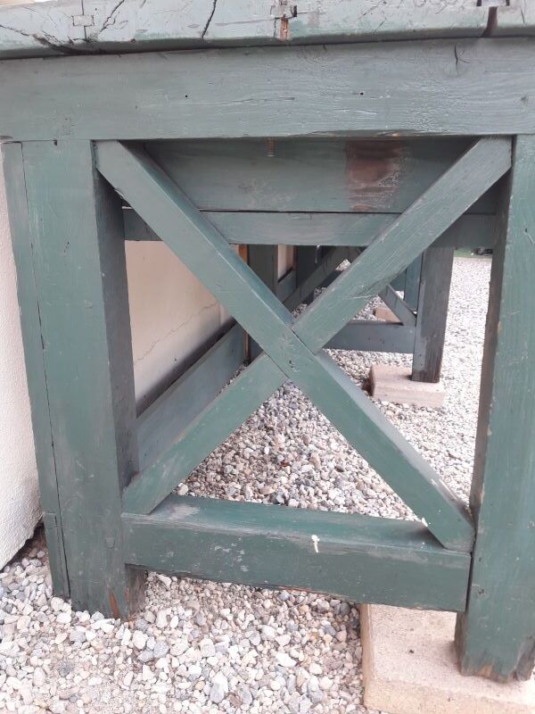 Établi industriel d'atelier 4m ancien