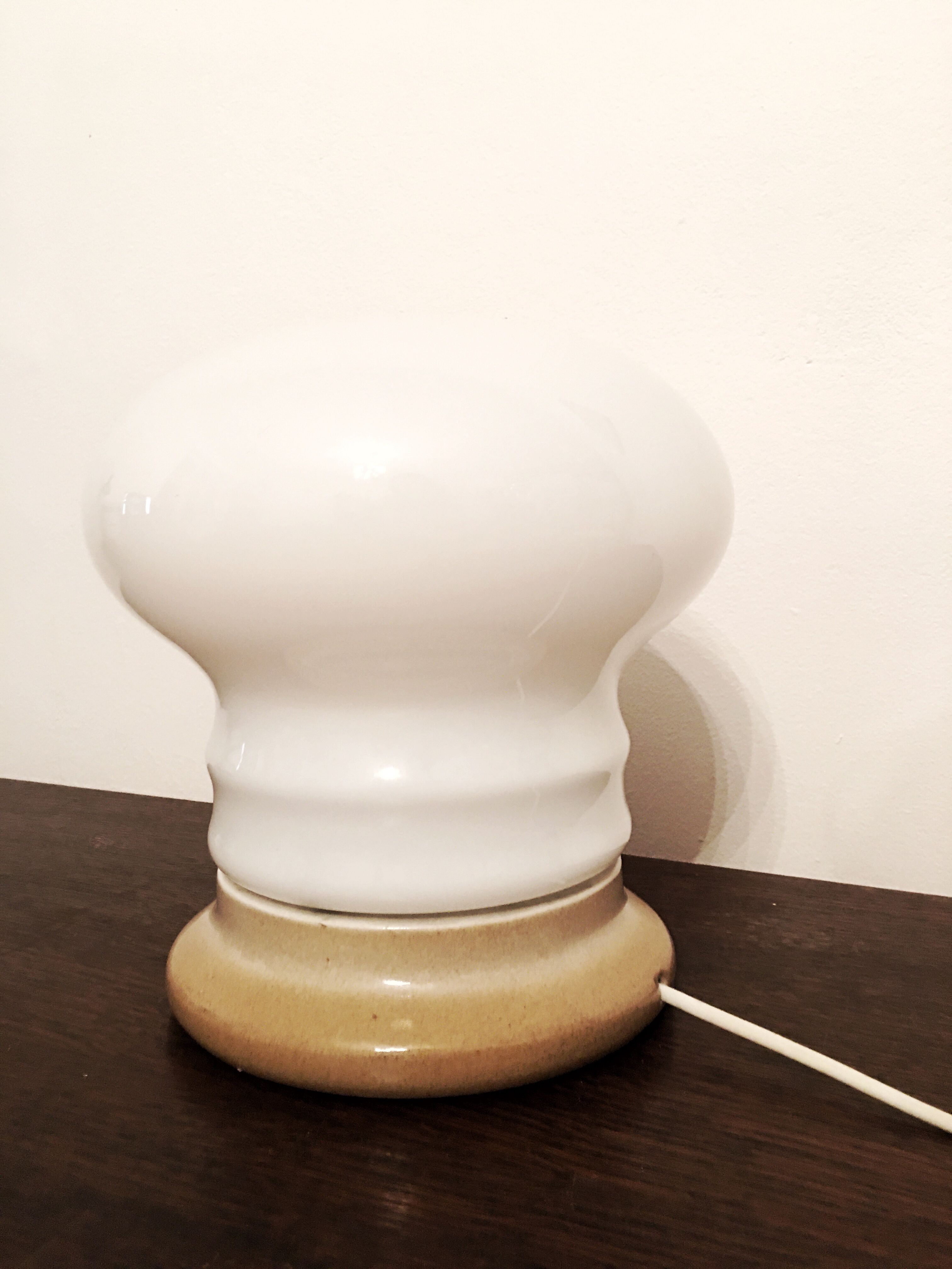 White Glass Table Lamp by Ivan Jakes, 1960s