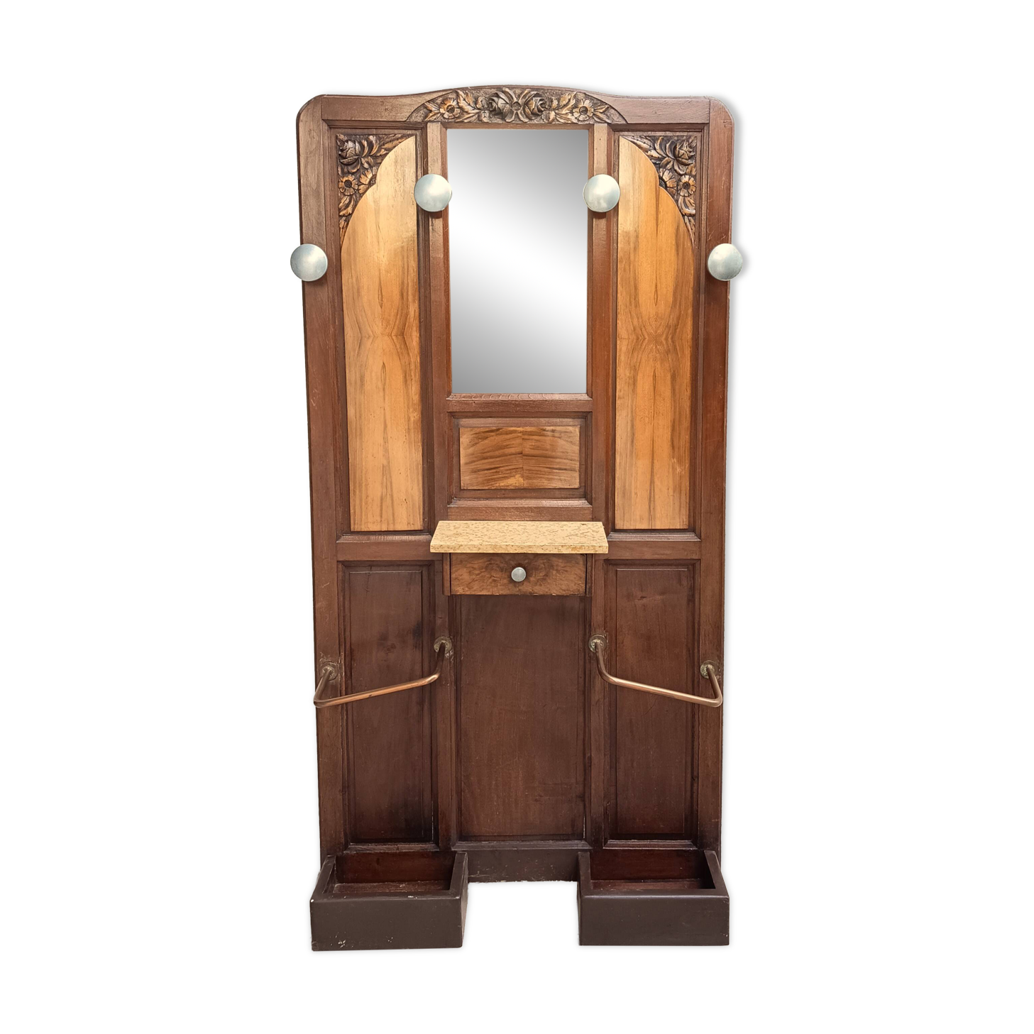 Art Deco Coat Rack in Walnut Burl