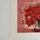 Lithographie originale signée Michel Henry - Bouquet de Coquelicots