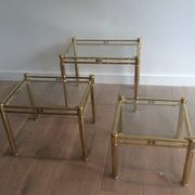 Set of 3 nesting brass tables