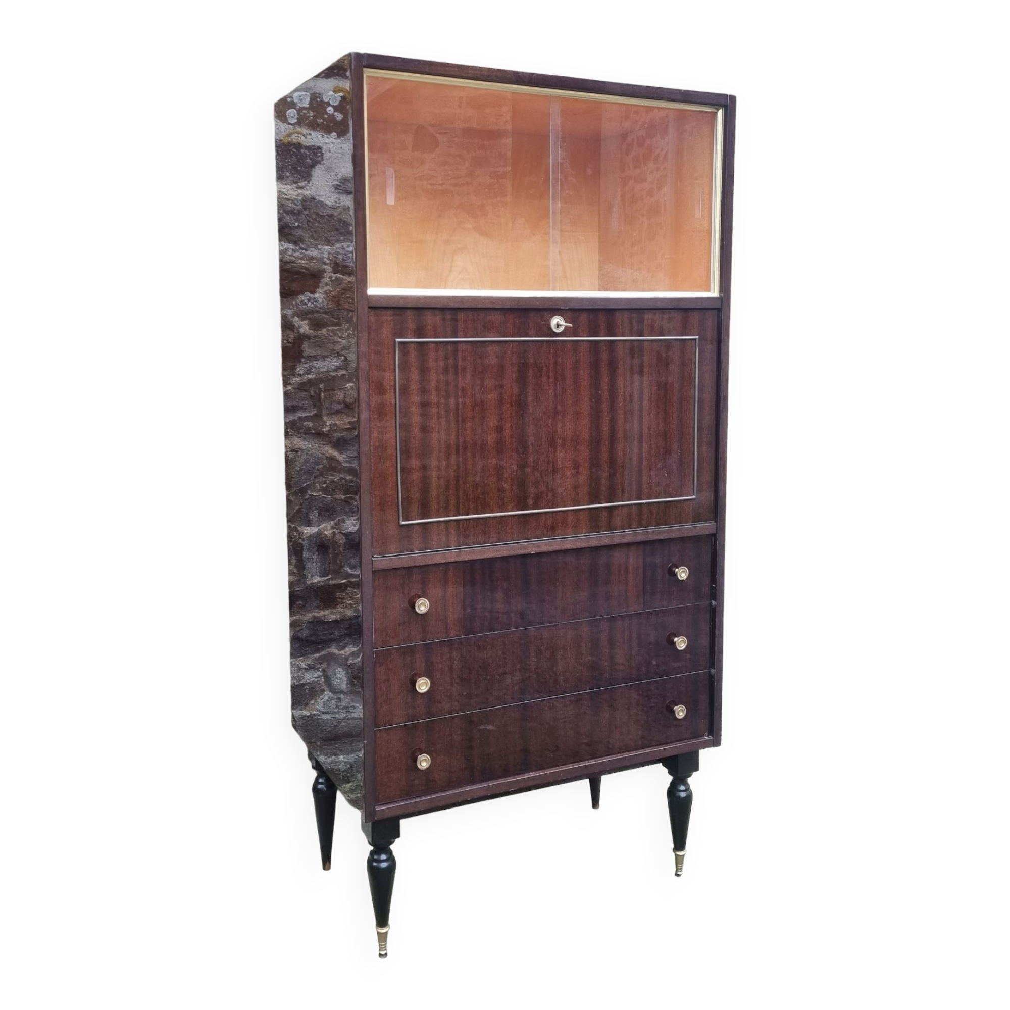 Desk, chest of drawers, shelves, library, vintage, 50s - 60s