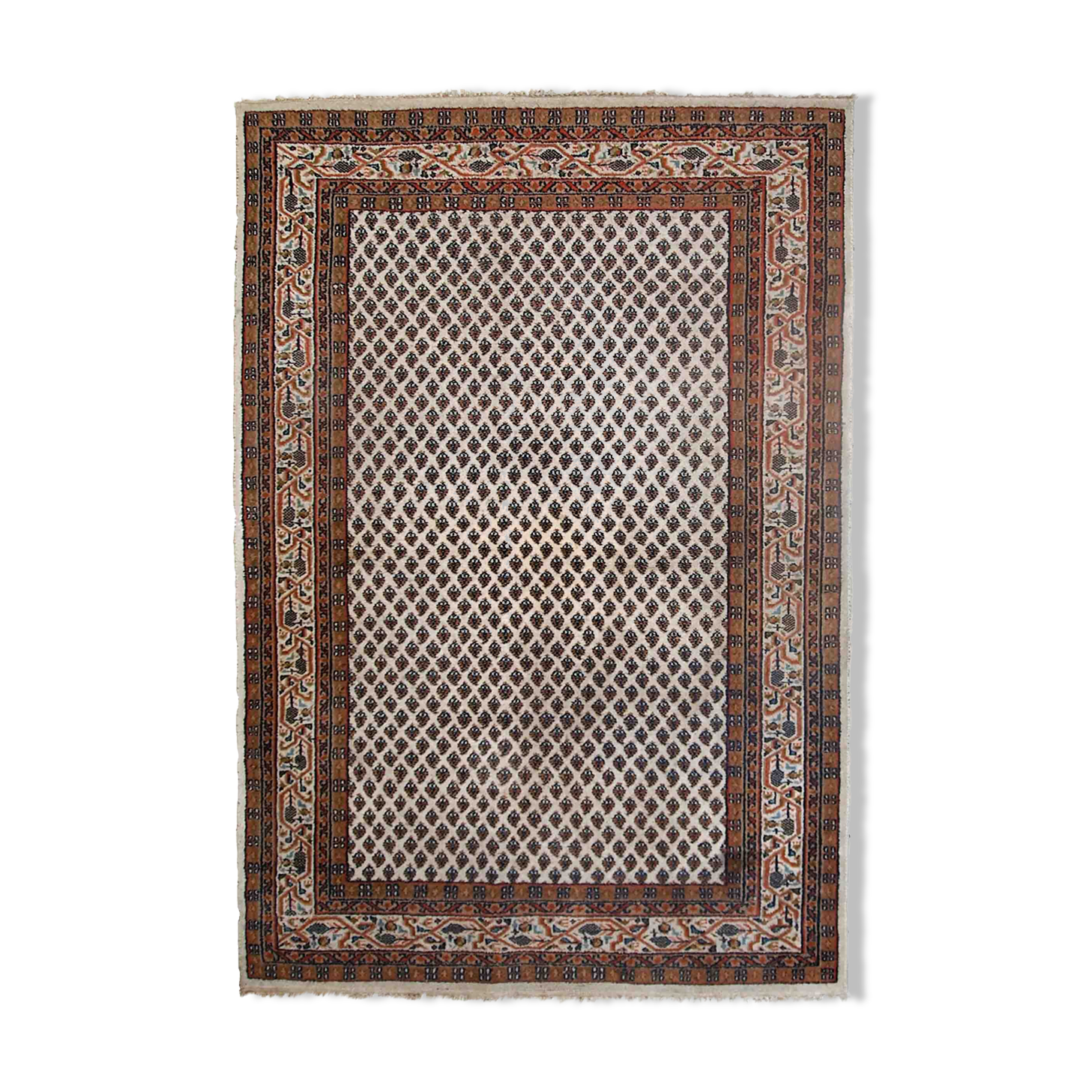 Vintage indian carpet seraband handmade 124cm x 185cm 1980s, 1c623