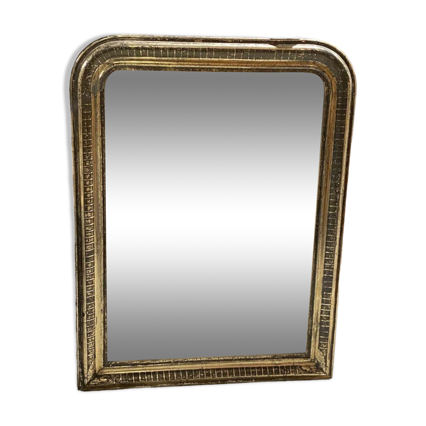 Patinated wooden mirror, 90x68 cm