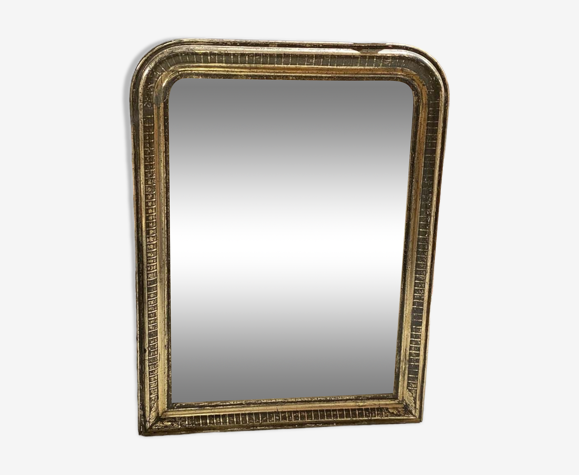 Miroir patiné en bois, 90x68 cm