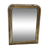 Patinated wooden mirror, 90x68 cm