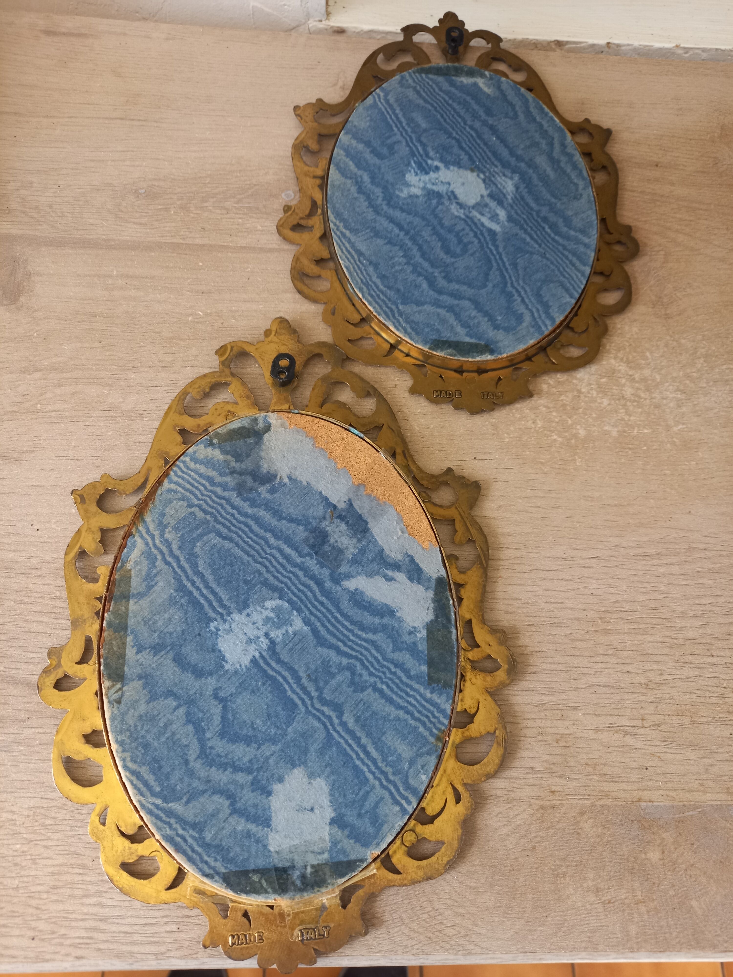 Lot 2 vintage worked metal frames