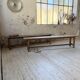 Set of two rustic oak farm benches 2m