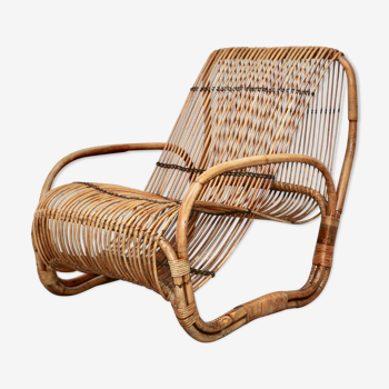 Rattan armchair, Italy, 1950s