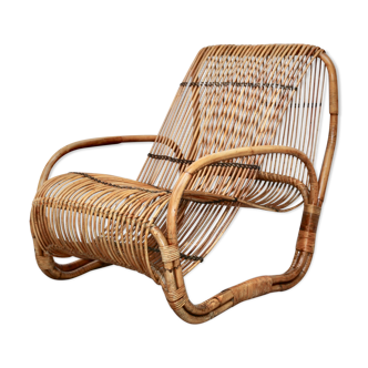 Rattan armchair, Italy, 1950s