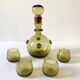 Blown glass liqueur carafe and its 4 small glasses
