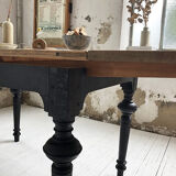 Ancient oak farm table with extensions 218 cm
