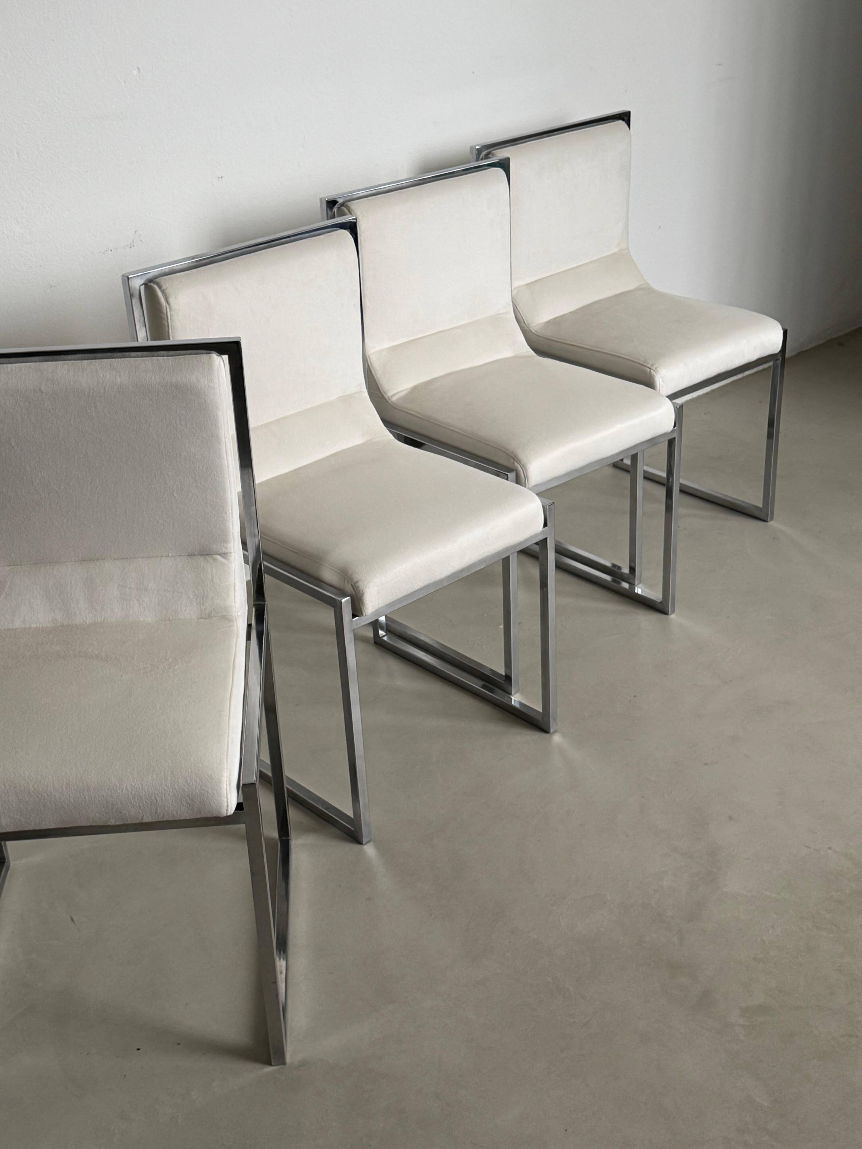 Unique Set of 4 "Wright/Wright" Chairs by Nanda Vigo for Driade, Italy, 1972