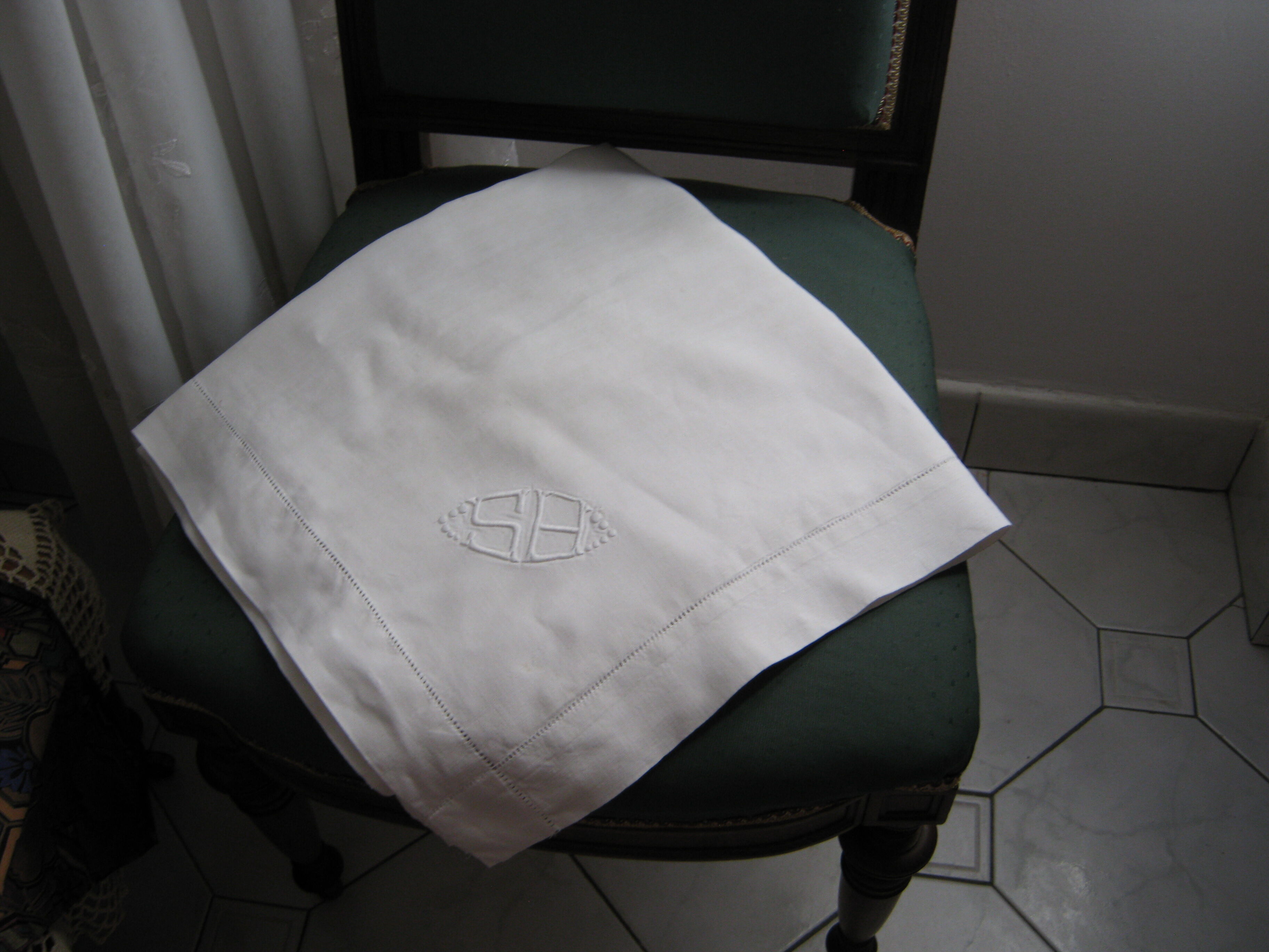white métis pillowcases embroidered monogram A S
