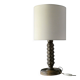 Turned wooden lamp, Charles Dudouyt style, around 1950.