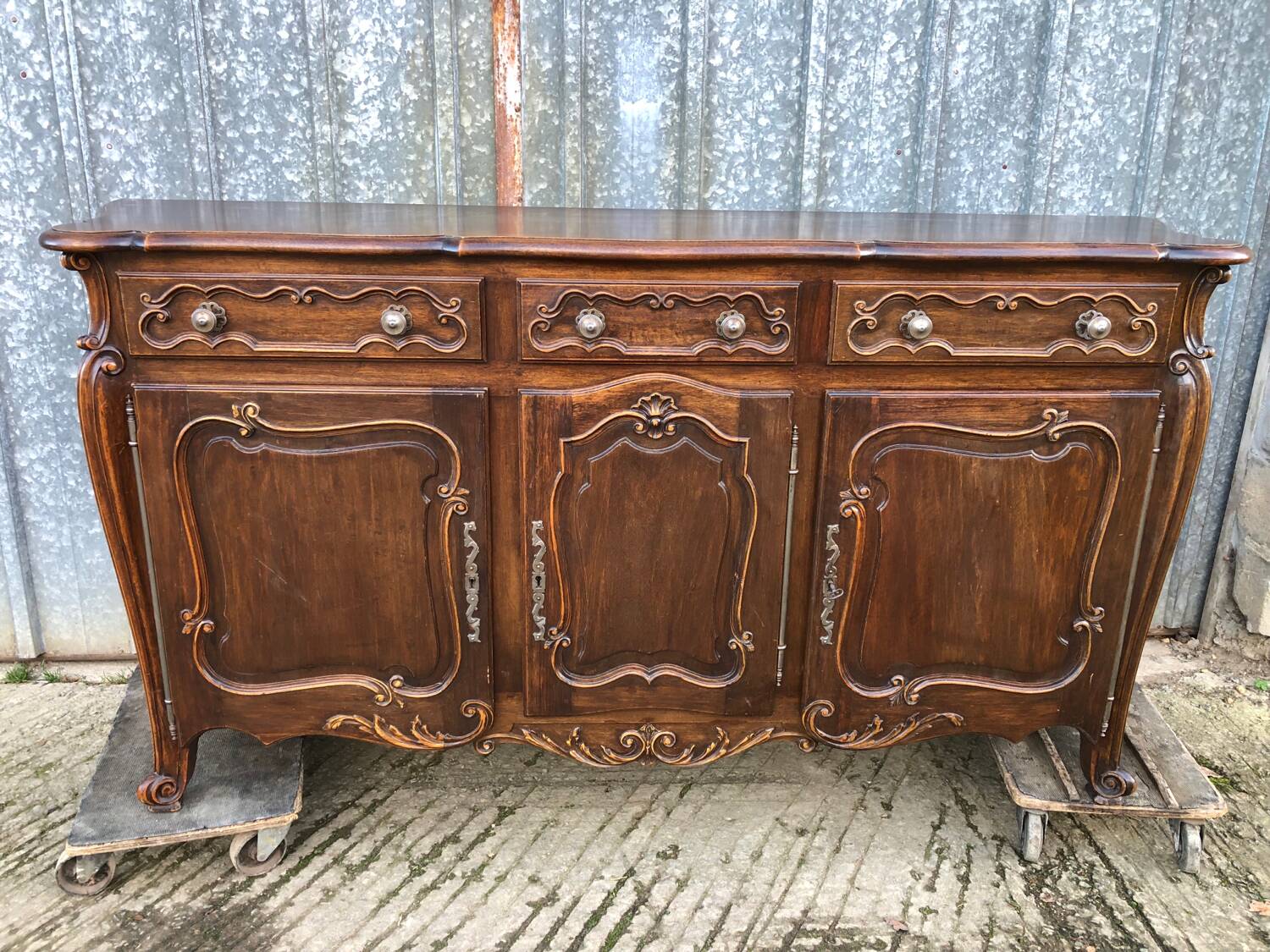 Louis XV style sideboard in solid walnut