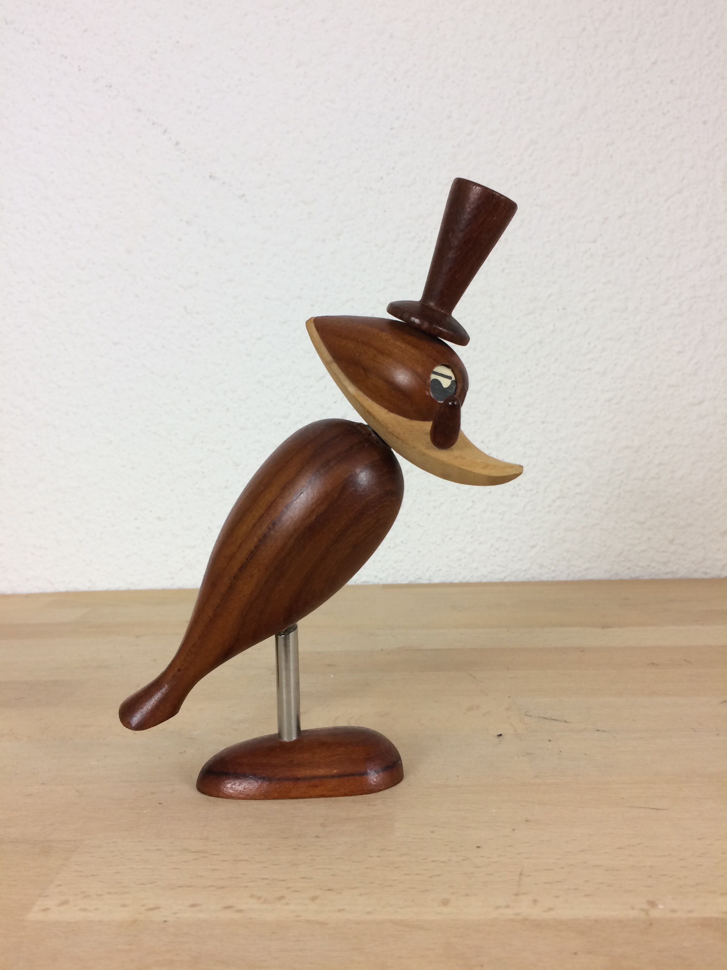 Bottle opener and teak bird cork by Hans Bolling, Scandinavian
