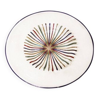 Lino Tagliapietra, Multicolored Murano Glass Round Disk Plate Sculpture, 1983