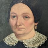 Antique painting vintage portrait bohemian countryside decoration oil on canvas