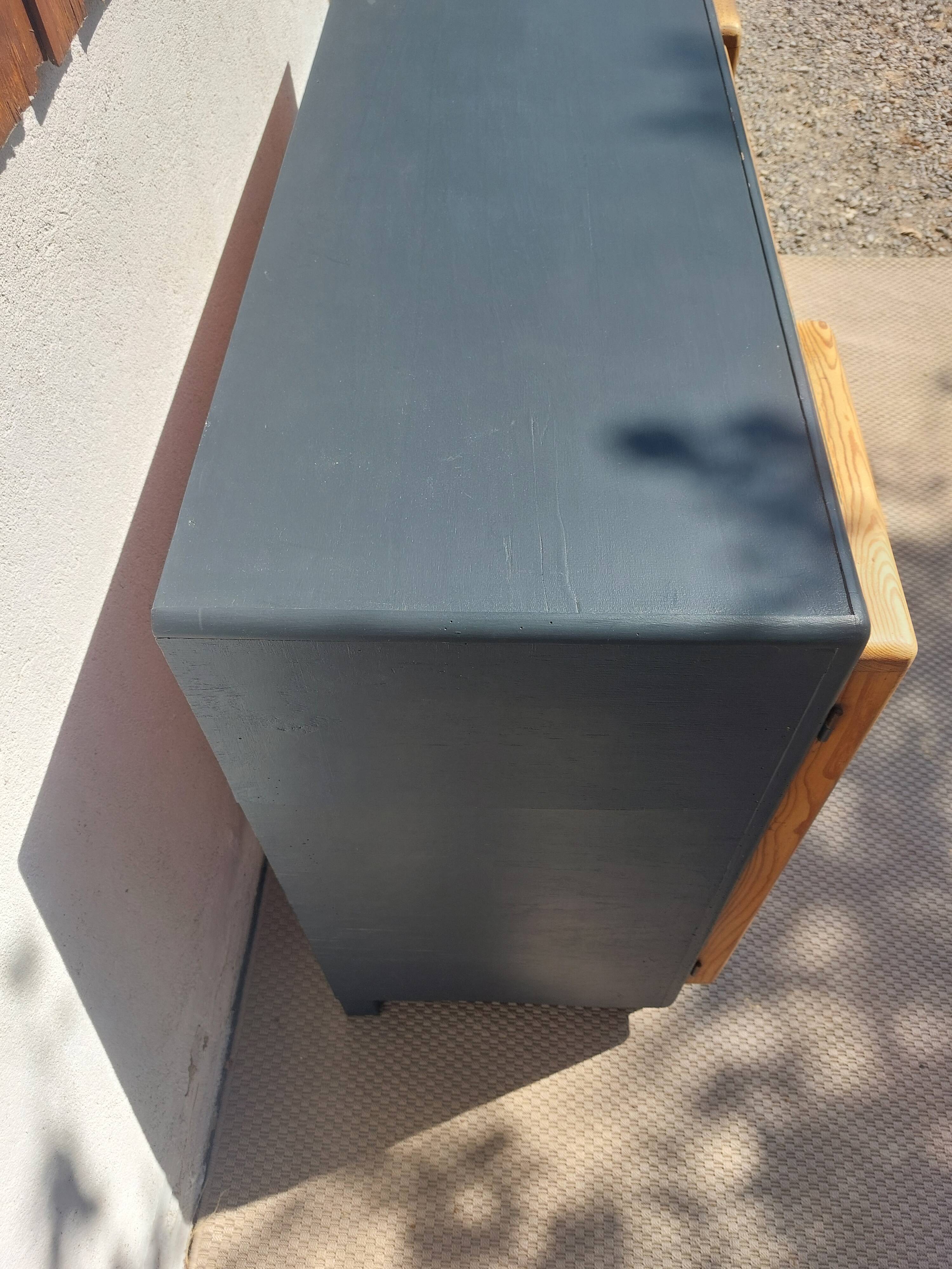 buffet Mado bois poncé et gris anthracite
