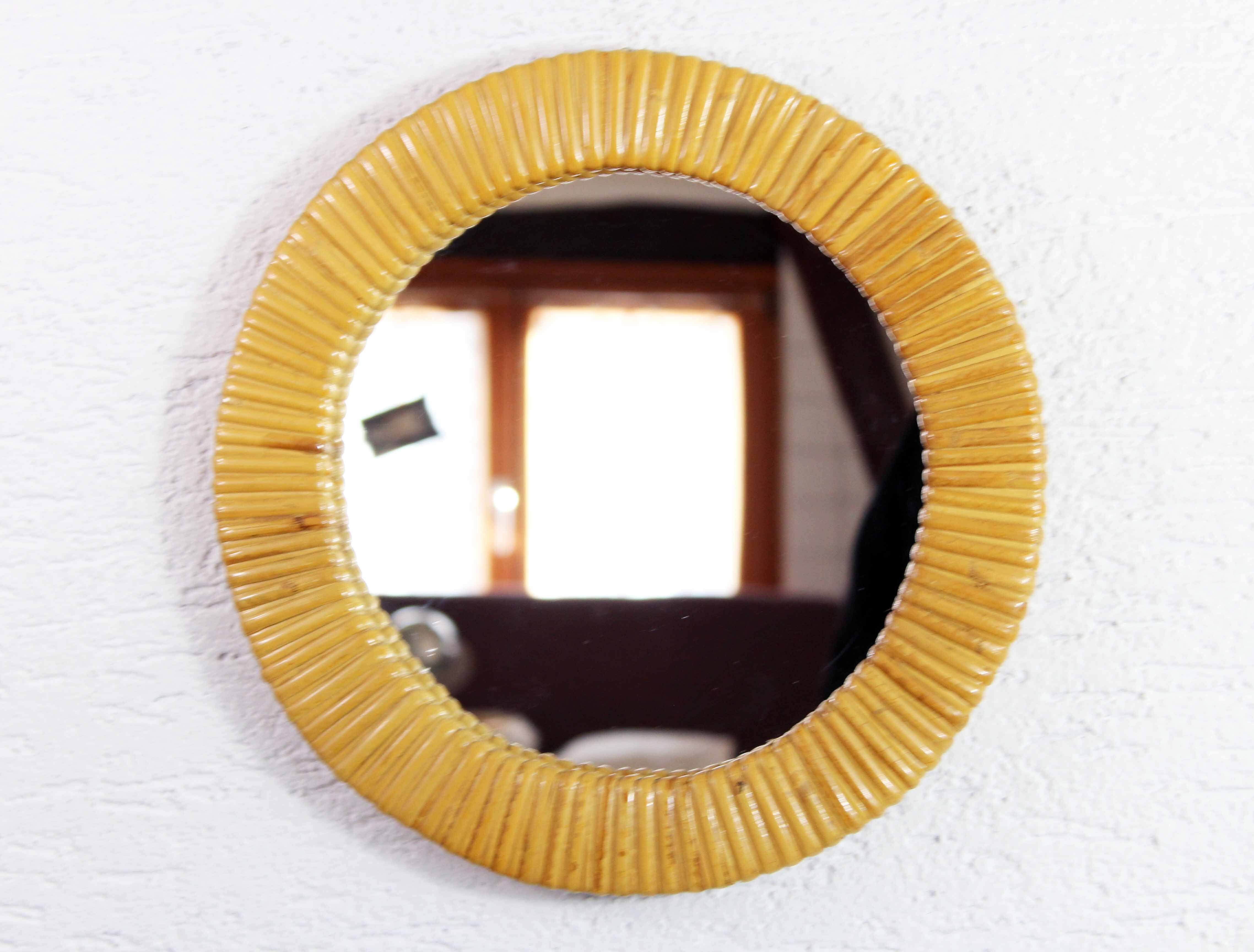 Vintage wicker mirror