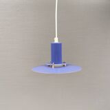 A blue minimalist hanging lamp from Lyfa Denmark 1980s.