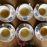 English flower porcelain tea service 6 people