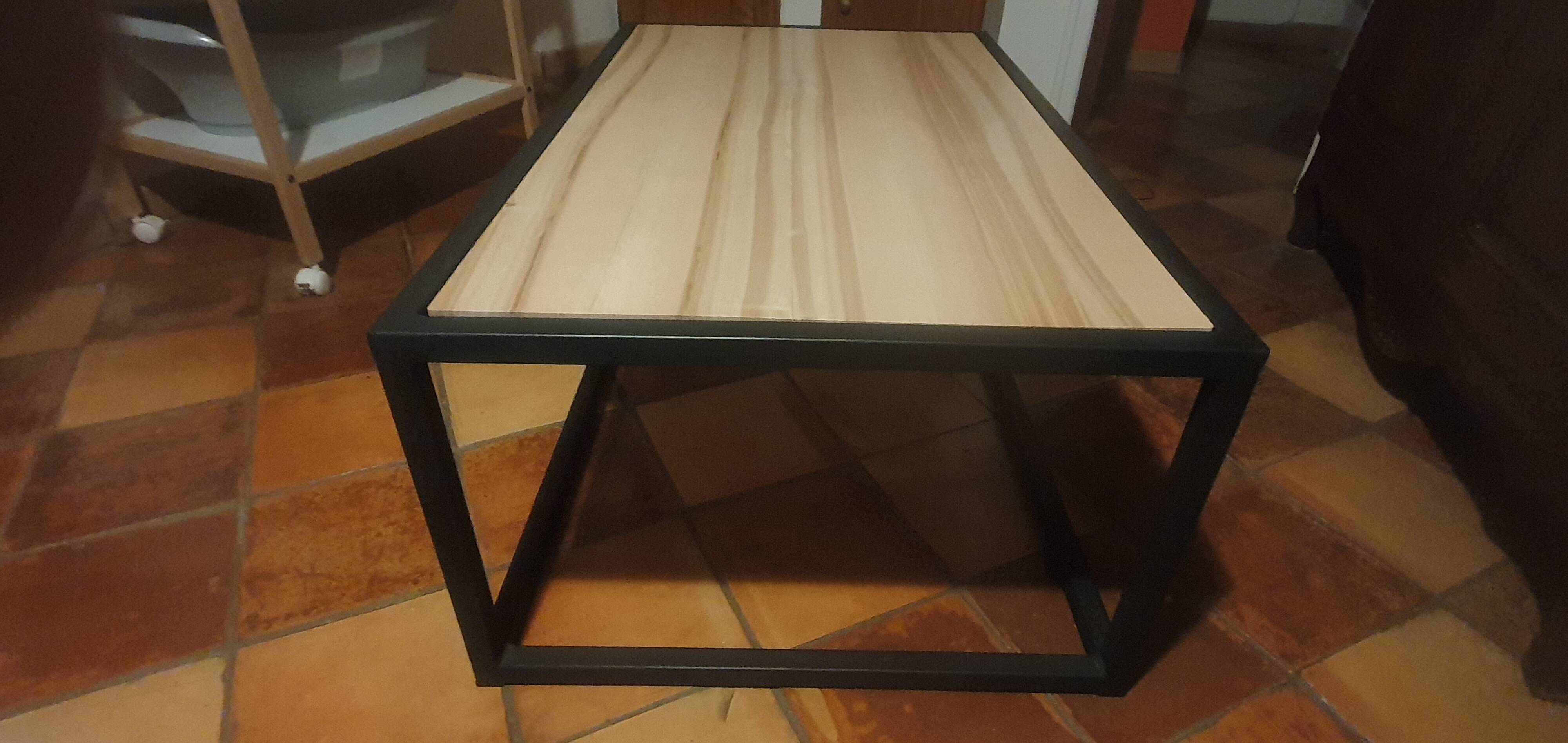 coffee table wood steel