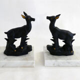 Art Deco deer bookends