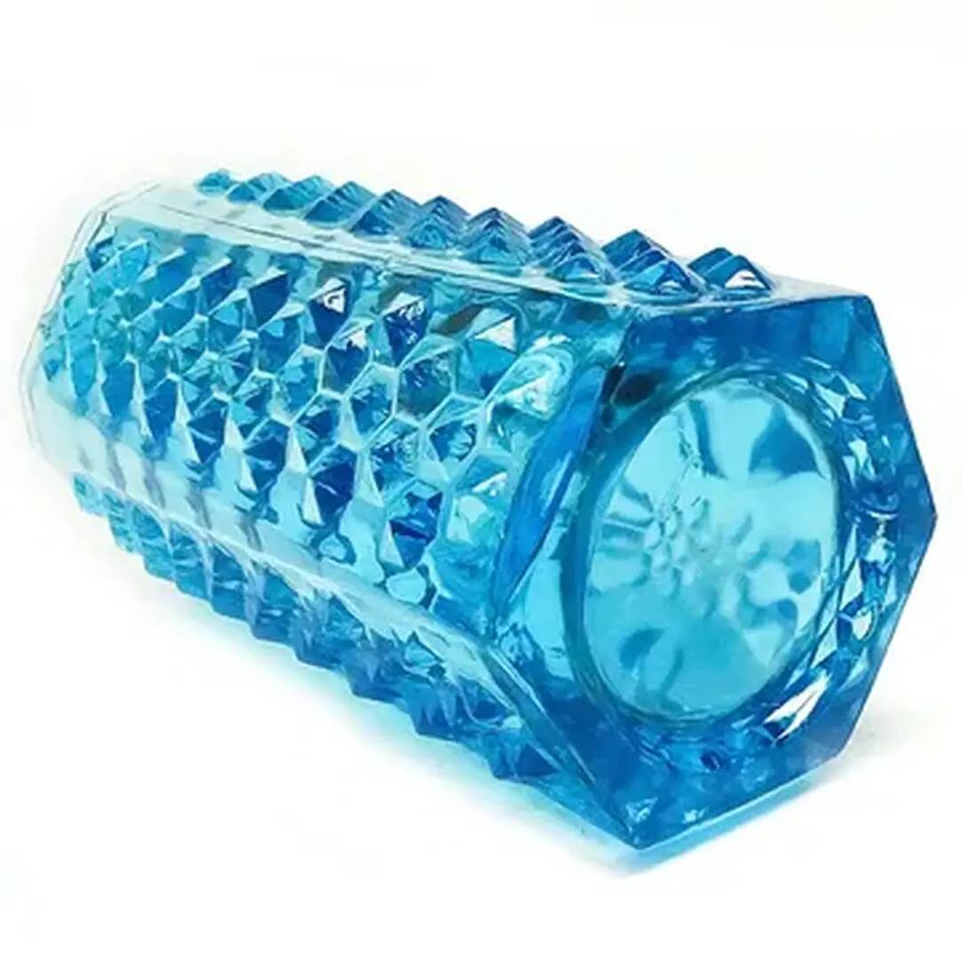 Studs vase, modernism, blue glass, Ząbkowice, Poland, 1970s