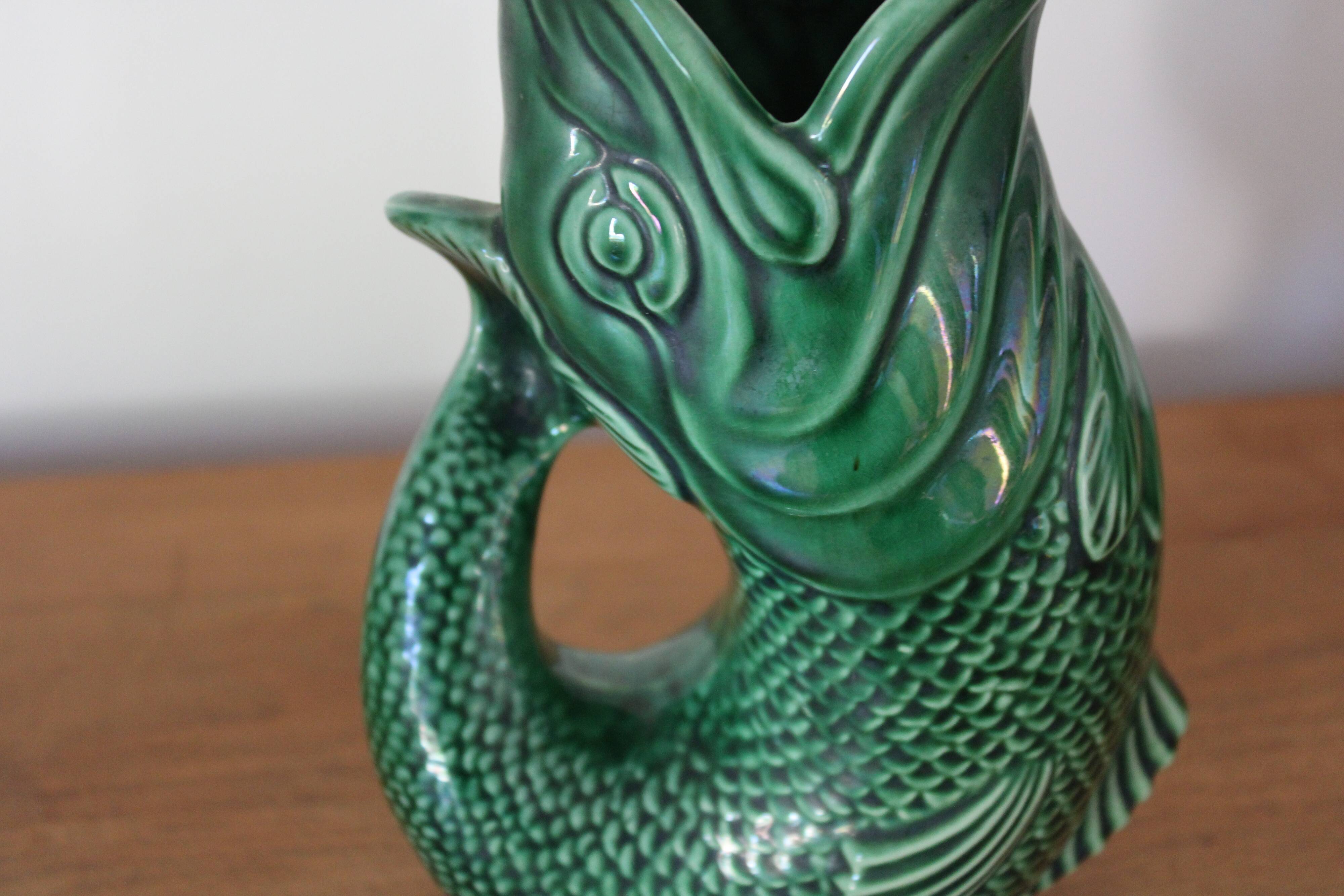 Zoomorphic pitcher in ceramic fish