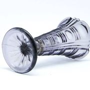 Mid-century modern vase, pressed amethyst glass, Huta Libohovice, Czechoslovakia, 1960s