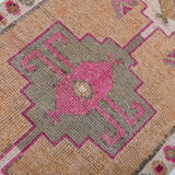 Neutral color handmade runner rug 317x87cm