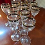 Service à liqueur en cristal émaillé 10 pièces
