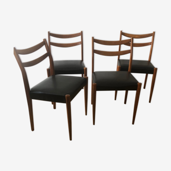 Série 4 chaises vintages style scandinave