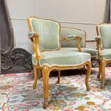 Louis XV Style Natural Wood Living Room, 19th Century
