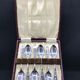6 English teaspoons silver metal box