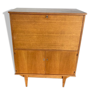 Secrétaire bureau scandinave en teck vintage années 50