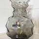 Vase Regenhütte gris fumé à nervures tourbillonnantes, verre soufflé à la main allemand