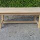 Solid oak farm table 2 extension cords raw wood