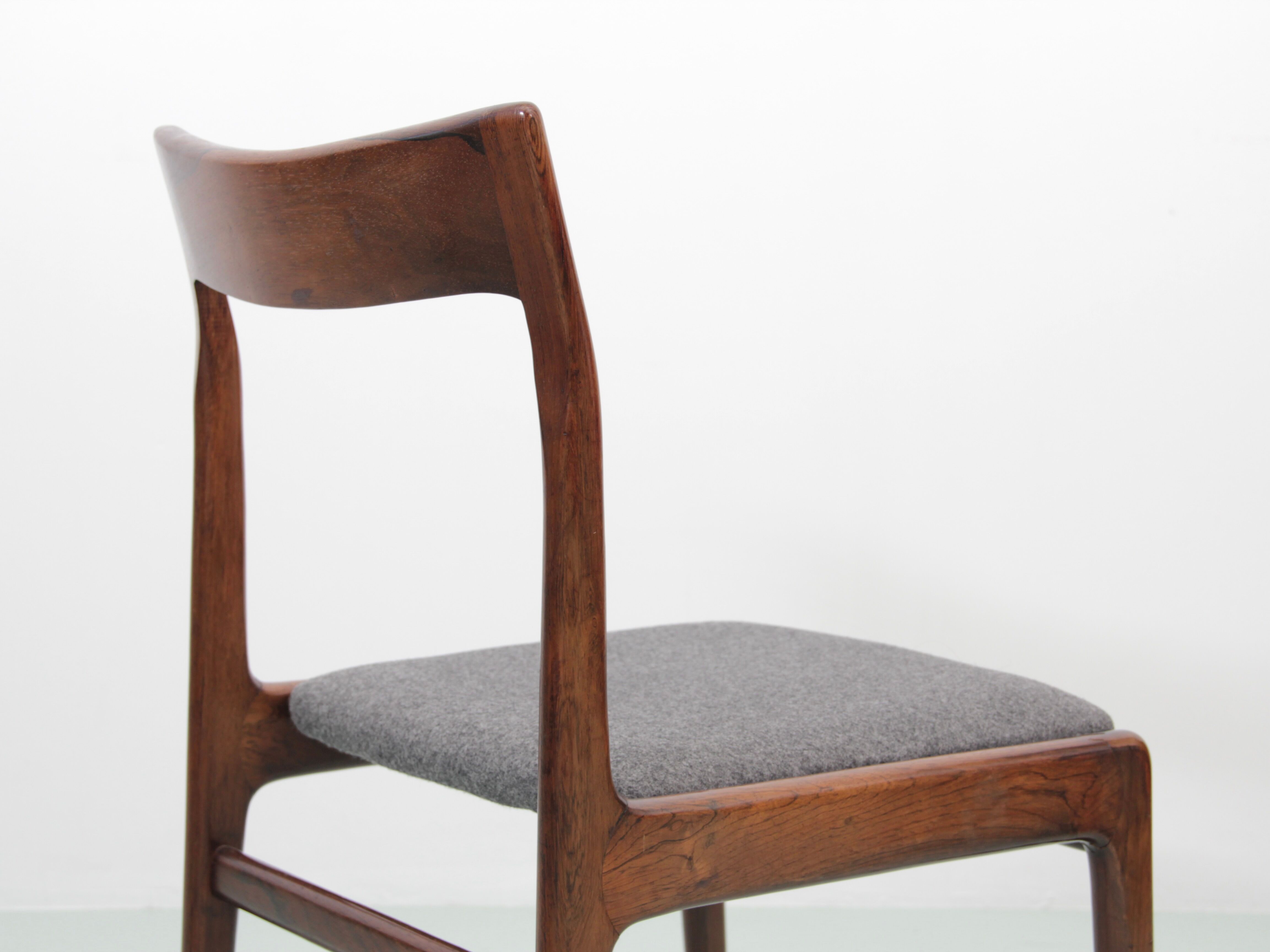 Suite of 6 Scandinavian rosewood chairs from Rio