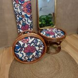Pair of rattan stools