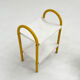 Pair of yellow tubular bedside tables, 1980