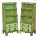 Pair of Waterfall Regency Sheraton antique bookshelves hand-painted.