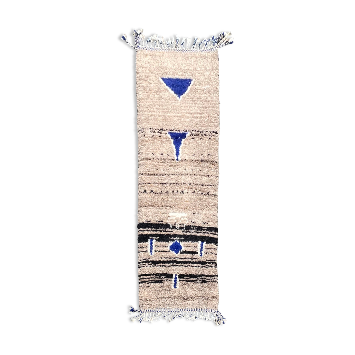 Moroccan wool hallway carpet 85x310 cm