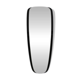 Large Mid Century wall mirror with extraordinary black glass frame